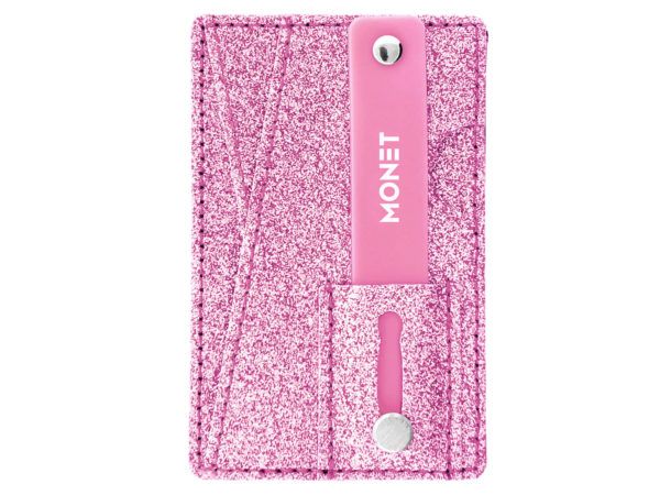 MONET 3 in 1 Phone Grip Wallet & Kick Stand in Pink Glitter