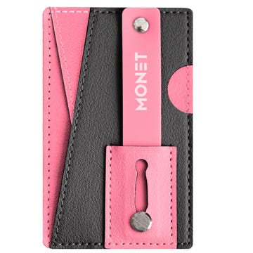 MONET 3 in 1 Phone Grip Wallet & Kick Stand in Pink & Black
