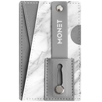 MONET 3 in 1 Phone Grip Wallet & Kick Stand in White Marble