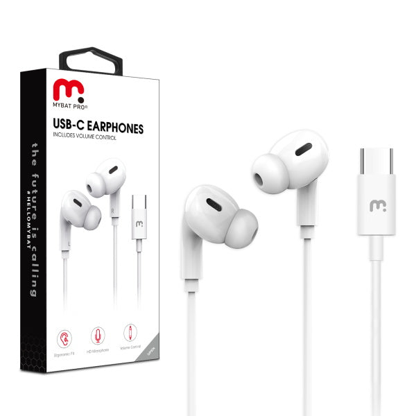 MYBAT Pro 3.5mm Wired Earphones with Microphone - Retail Packaging White