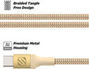 SCOSCHE CCB4GD-SP Strikeline Premium USB-C to USB-C Sync Braided Charging Cable, 4 feet, Gold